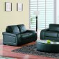 Black Leather Living Room Set with Optional Pull-Out Bed