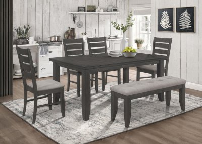 Dalila Dining Set 5Pc 102721GRY in Dark Gray by Coaster