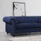 Chesterfield Sofa 662 in Navy Linen Fabric w/Optional Items