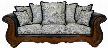 Multi-Tone Fabric Classic Sofa & Loveseat Set w/Options [PMS-4150-Dahlia-Silver]