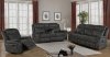 Lawrence Motion Sofa 603504 in Charcoal by Coaster w/Options