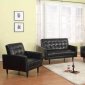 Black Tufted Leatherette Modern 3Pc Living Room Set