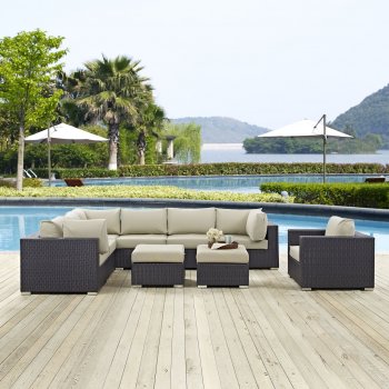 Convene Outdoor Patio Sectional Set 9Pc EEI-2208 by Modway [MWOUT-EEI-2208-Convene]