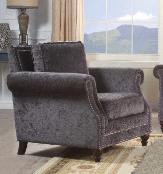 Ilex Chair 50292 Sofa in Gray Chenille by Acme [AMAC-50292 Ilex]