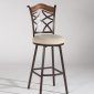 Autumn Rust Metal Base & Beige Seat Set of 2 Swivel Barstool