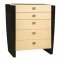 Two-Tone Wenge & Beige High Gloss Finish Stylish Bedroom Set