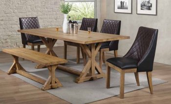 Douglas Dining Table 107221 in White Oak by Coaster w/Options [CRDS-107221-107222 Douglas]