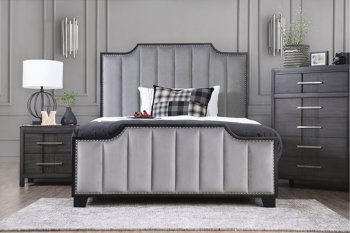 Espin 3Pc Bedroom Set CM7565GY in Gray w/Options [FABS-CM7565GY-Espin]