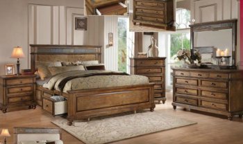 Arielle 24480 Bedroom in Oak by Acme w/Optional Casegoods [AMBS-24480 Arielle]