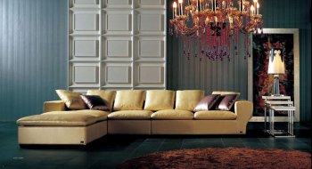 Beige Full Top Grain Leather Modern Elegant Sectional Sofa [VGSS-Armani-Xavira-AX013]