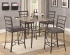 Boat Shaped Faux Marble Top Modern 5Pc Counter Height Dining Set