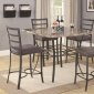 Boat Shaped Faux Marble Top Modern 5Pc Counter Height Dining Set