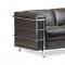 Espresso Full Leather Contemporary Living Room W/Tube Frame