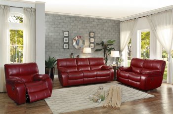 Pecos Power Motion Sofa 8480RED by Homelegance w/Options [HES-8480RED-PW Pecos]