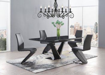 D92011DT Dining Table in Black by Global w/Optional Chairs [GFDS-D92011DT-D9002DC-BL]