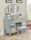 Tracy Vanity Table w/Stool CM-DK6162 in Silver & Mirror