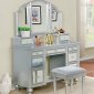 Tracy Vanity Table w/Stool CM-DK6162 in Silver & Mirror