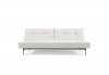 Splitback Sofa Bed in White w/Steel Legs by Innovation