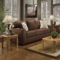 Chocolate Fabric Contemporary Loveseat & Sofa Set w/Options