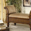 Brown Finish Classy Style Elegant Bench w/Great Drafted Details