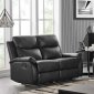 U9042 Reclining Sofa & Loveseat Set in Black PU by Global