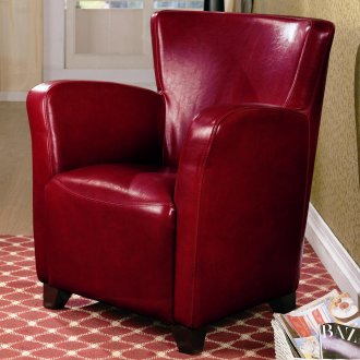 900235 Accent Chair Set of 2 in Red Leatherette by Coaster