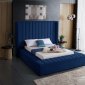 Kiki Upholstered Bed in Navy Velvet Fabric by Meridian