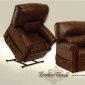 Tobacco Leather Touch Traditional Vintage Power Lift Recliner