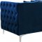 Jesse Sectional Sofa 668 in Navy Velvet Fabric by Meridian