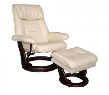 Taupe or Brown Bonded Leather Modern Recliner Chair w/Ottoman [LSRC-Kenneth]
