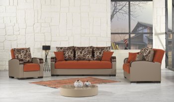 Mobimax Sofa Bed in Orange Fabric by Casamode w/Options [CMSB-Mobimax Orange]