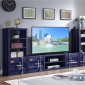 Cargo TV Stand w/2 Side Piers Set 91890 in Blue by Acme