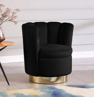 Lily Accent Chair 578 in Black Velvet by Meridian