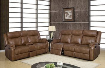 U7303C Motion Sofa in Walnut Leather Gel by Global w/Options [GFS-U7303C-WALNUT]