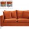 Naomi Sofa 633 in Cognac Velvet Fabric by Meridian w/Options