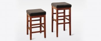 Brown or Black Bycast Leather Modern Set of 2 Sonata Barstools [ARBA-Sonata-Bycast]