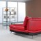 Red Leather Modern Sectional Sofa w/Black Base