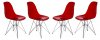 Cresco Set of 4 Dining Chairs CR19TR in Red by LeisureMod