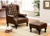 Vaugh 2Pc Chair & Ottoman Set CM-AC6801 in Rustic Brown