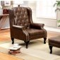 Vaugh 2Pc Chair & Ottoman Set CM-AC6801 in Rustic Brown