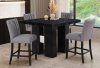 D04BT Black Dining Room Set 5Pc by Global w/D8685BS Gray Stools