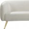 Harlow Sofa 685 in Cream Velvet Fabric by Meridian w/Options