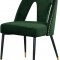 Akoya Dining Chair 794 Set of 2 Green Velvet Fabric by Meridian