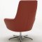 Orange, Brown or Off White Top Grain Leather Modern Swivel Chair