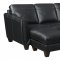 Anthony Sectional Sofa Chaise in Black Leather Match