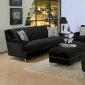 Black Velvet Contemporary Living Room w/Stylish Chrome Legs