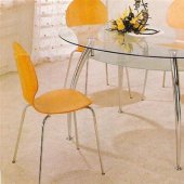 Contemporary Dinette with Oval Glass Top Dining Table