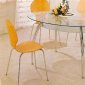 Contemporary Dinette with Oval Glass Top Dining Table