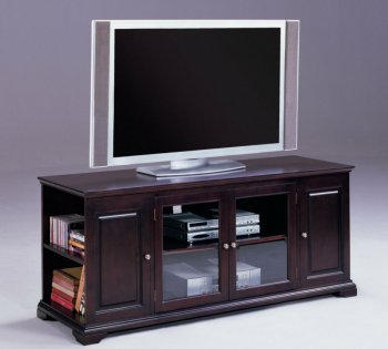 Espresso Finish Modern TV Stand w/Storage Sides & Glass Doors [CTCTV-CART4814ESP]