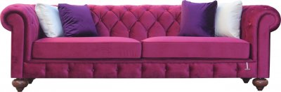 Chester Sofa in Burgundy Fabric by Casamode w/Options